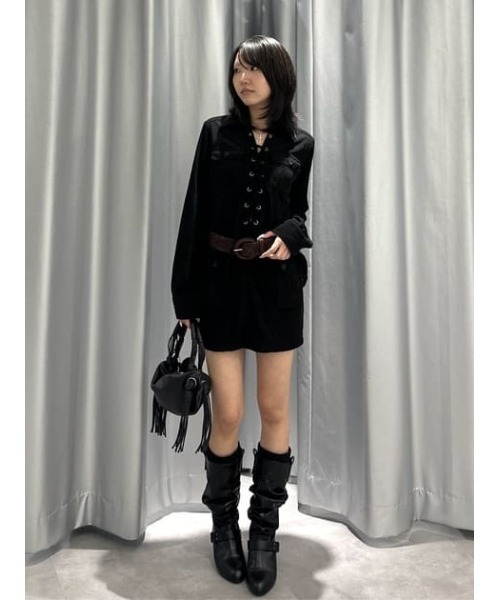 LAGUA GEM(ラグアジェム)の「LACE UP CORDUROY ミニワンピース(ワンピース・レディース・ブラック/ブラウン・SMALL/MEDIUM)」の22枚目の写真