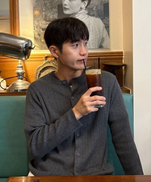DECOROSO（デコローゾ）の「ミックスリブ ラウンドカーディガン [チャコール]（ニット/セーター・メンズ・その他・LARGE/X-LARGE）」の10枚目の写真