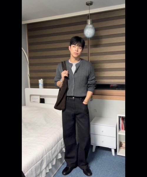 DECOROSO（デコローゾ）の「ミックスリブ ラウンドカーディガン [チャコール]（ニット/セーター・メンズ・その他・LARGE/X-LARGE）」の12枚目の写真