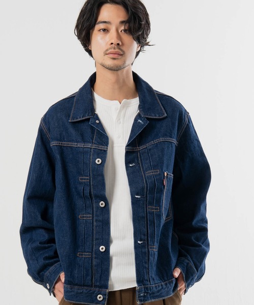 Levi's(リーバイス)の「Levis-TYPE 1 TRUCKER SELVEDGE RINSE T(デニムジャケット・メンズ・ダークインディゴブルー・L/XL)」の8枚目の写真