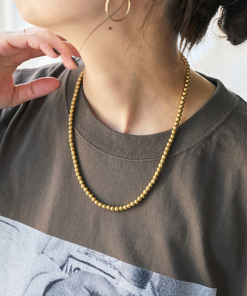 Spick & Span(スピックアンドスパン)の「《別注 / 》AEC PARIS / エーイーシー・パリ ボールチェーンネックレス 45*(ネックレス・レディース・ゴールド・FREE)」の1枚目の写真