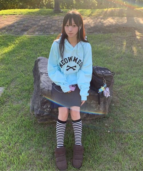 Cavish（カビシ）の「MEOW MEOW CAT EAR HOODIE BLUE(CV2GFFM401A)（パーカー・レディース・ブルー・MEDIUM/SMALL）」の9枚目の写真