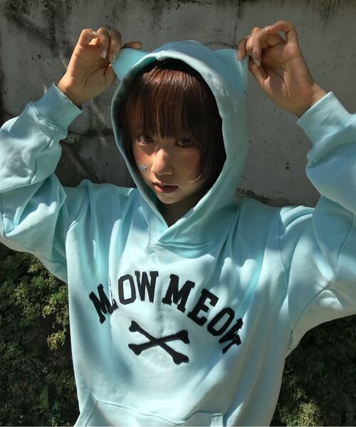 Cavish（カビシ）の「MEOW MEOW CAT EAR HOODIE BLUE(CV2GFFM401A)（パーカー・レディース・ブルー・MEDIUM/SMALL）」の11枚目の写真