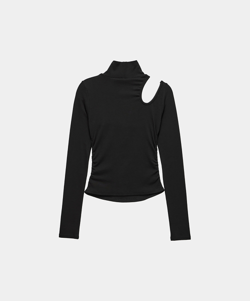 ETRE AU SOMMET(エトレオソメ)の「ハイネックショルダーカットアウトトップ(ブラック)(Tシャツ/カットソー・レディース・ブラック・FREE)」の8枚目の写真