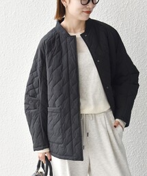 〈洗濯機可能〉リブ キルティング 中綿 ブルゾン