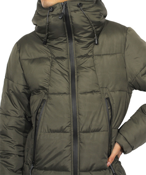 ８(eight)（エイト）の「中綿 ジャケット フード付き ナイロン ブルゾン アウトドア（ダウンジャケット/コート・メンズ・ブラック/カーキ/ネイビー・MEDIUM/LARGE/X-LARGE）」の12枚目の写真