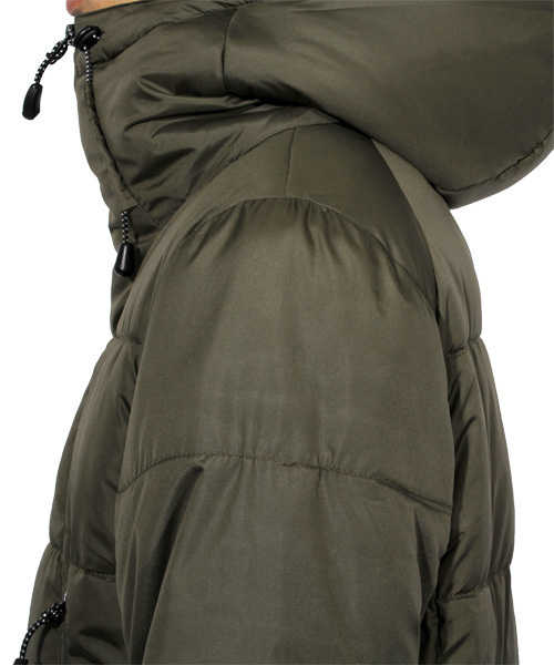 ８(eight)（エイト）の「中綿 ジャケット フード付き ナイロン ブルゾン アウトドア（ダウンジャケット/コート・メンズ・ブラック/カーキ/ネイビー・MEDIUM/LARGE/X-LARGE）」の17枚目の写真