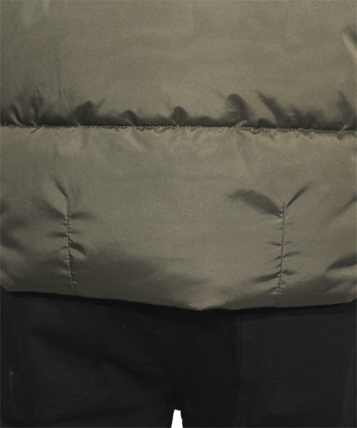 ８(eight)（エイト）の「中綿 ジャケット フード付き ナイロン ブルゾン アウトドア（ダウンジャケット/コート・メンズ・ブラック/カーキ/ネイビー・MEDIUM/LARGE/X-LARGE）」の7枚目の写真