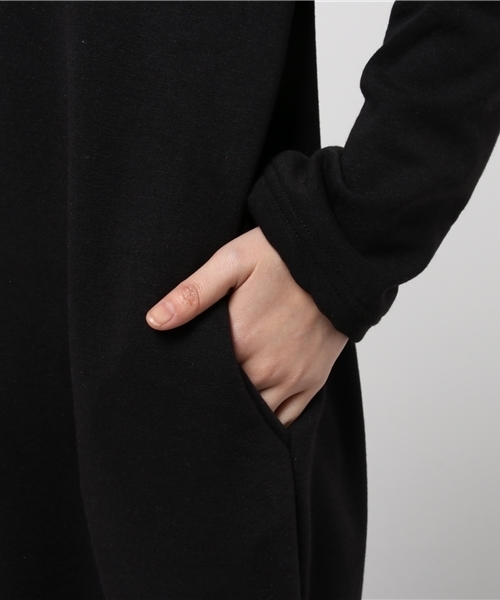 coca（coca）（コカ）の「裏起毛Iラインロングワンピース（ワンピース・レディース・ブラック/チャコール・ONE SIZE）」の9枚目の写真