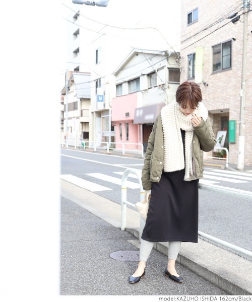 coca（coca）（コカ）の「裏起毛Iラインロングワンピース（ワンピース・レディース・ブラック/チャコール・ONE SIZE）」の21枚目の写真