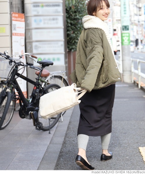 coca（coca）（コカ）の「裏起毛Iラインロングワンピース（ワンピース・レディース・ブラック/チャコール・ONE SIZE）」の16枚目の写真