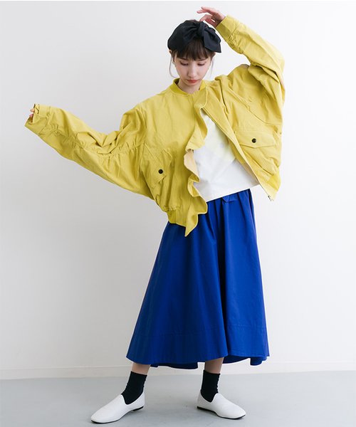 MERLOT（メルロー）の「ラッフルドルマンブルゾン9062（ブルゾン・レディース・カーキ/ピンク/チャコールグレー/イエロー・FREE）」の7枚目の写真