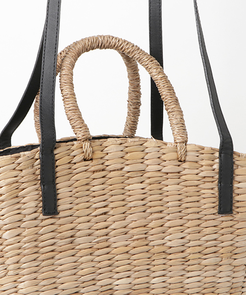 Beau're（ヴュレ）の「Beaure ビュレ 2WAY トート かごバッグ かごトート ショルダー（かごバッグ・レディース・ブラック/ナチュラル・FREE）」の5枚目の写真