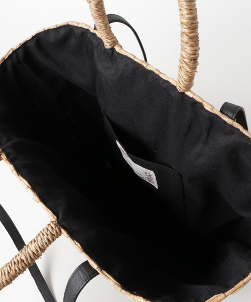 Beau're（ヴュレ）の「Beaure ビュレ 2WAY トート かごバッグ かごトート ショルダー（かごバッグ・レディース・ブラック/ナチュラル・FREE）」の6枚目の写真
