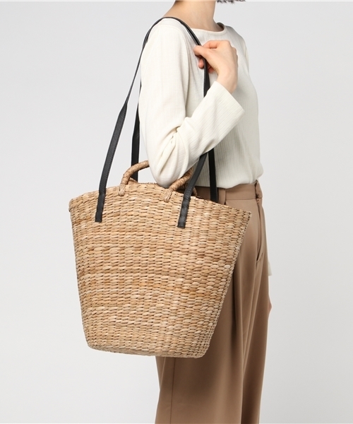 Beau're（ヴュレ）の「Beaure ビュレ 2WAY トート かごバッグ かごトート ショルダー（かごバッグ・レディース・ブラック/ナチュラル・FREE）」の7枚目の写真