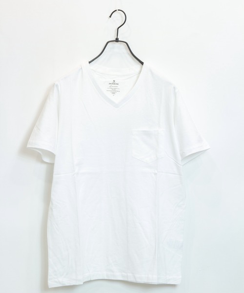 JACKROSE（ジャックローズ）の「【撥水加工･汗染み防止】PREVENTION･VネックTシャツ（Tシャツ/カットソー・メンズ・ホワイト/ブラック/グレー/ブルー/ピンク・M/L/XL）」の2枚目の写真