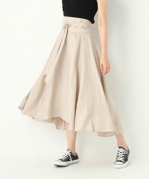 A part by(アパートバイ)の「【otonaMUSE7月号掲載】RLヘムフレアミディースカート 759710(スカート・レディース・グリーン/オレンジ/ネイビー/ターコイズブルー/アイボリー・LARGE/MEDIUM)」の2枚目の写真