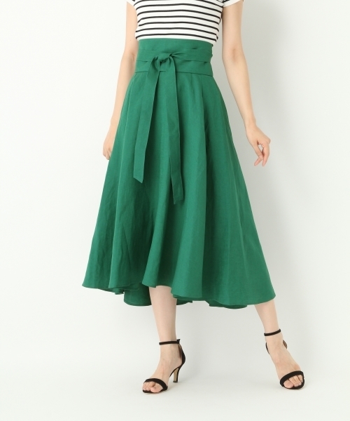 A part by(アパートバイ)の「【otonaMUSE7月号掲載】RLヘムフレアミディースカート 759710(スカート・レディース・グリーン/オレンジ/ネイビー/ターコイズブルー/アイボリー・LARGE/MEDIUM)」の3枚目の写真