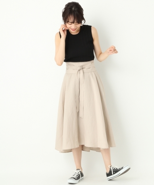 A part by(アパートバイ)の「【otonaMUSE7月号掲載】RLヘムフレアミディースカート 759710(スカート・レディース・グリーン/オレンジ/ネイビー/ターコイズブルー/アイボリー・LARGE/MEDIUM)」の7枚目の写真