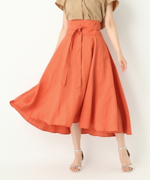 A part by(アパートバイ)の「【otonaMUSE7月号掲載】RLヘムフレアミディースカート 759710(スカート・レディース・グリーン/オレンジ/ネイビー/ターコイズブルー/アイボリー・LARGE/MEDIUM)」の17枚目の写真