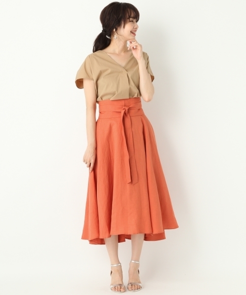 A part by(アパートバイ)の「【otonaMUSE7月号掲載】RLヘムフレアミディースカート 759710(スカート・レディース・グリーン/オレンジ/ネイビー/ターコイズブルー/アイボリー・LARGE/MEDIUM)」の18枚目の写真