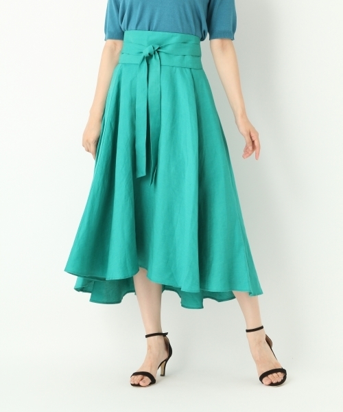 A part by(アパートバイ)の「【otonaMUSE7月号掲載】RLヘムフレアミディースカート 759710(スカート・レディース・グリーン/オレンジ/ネイビー/ターコイズブルー/アイボリー・LARGE/MEDIUM)」の1枚目の写真