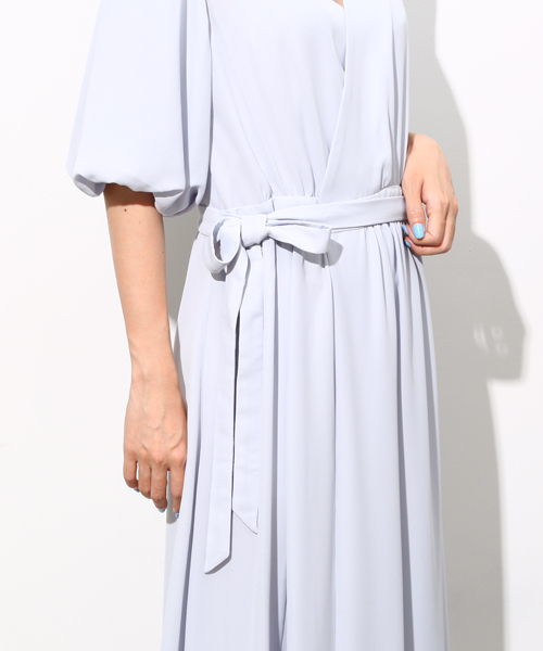 ROPE' PICNIC（ロペピクニック）の「カシュクールガウンワンピース（ワンピース・レディース・サックスブルー/グレー系その他/ネイビー・38）」の8枚目の写真