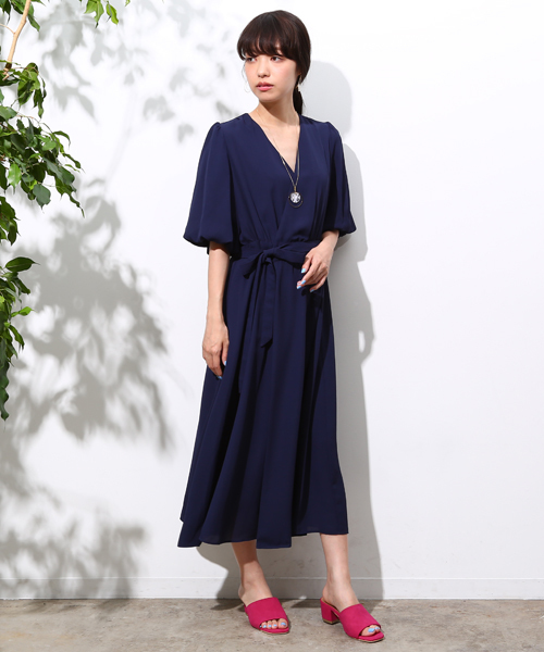 ROPE' PICNIC（ロペピクニック）の「カシュクールガウンワンピース（ワンピース・レディース・サックスブルー/グレー系その他/ネイビー・38）」の11枚目の写真