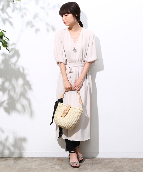 ROPE' PICNIC（ロペピクニック）の「カシュクールガウンワンピース（ワンピース・レディース・サックスブルー/グレー系その他/ネイビー・38）」の12枚目の写真