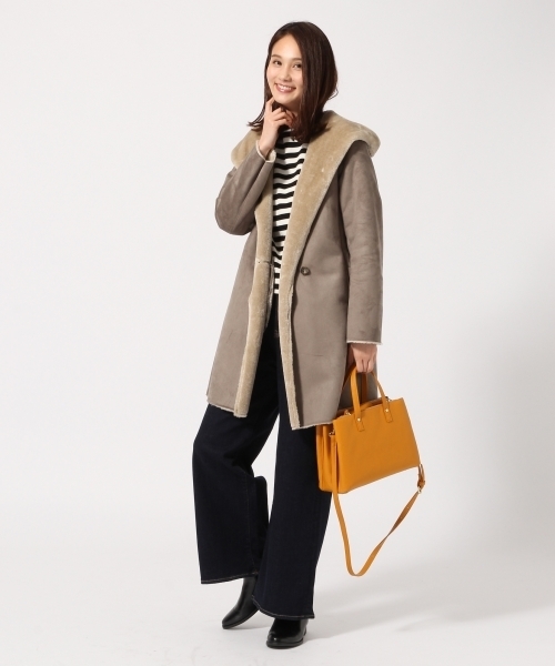 GLOBAL WORK（グローバルワーク）の「ボーダーワイドプルオーバー/763632（Tシャツ/カットソー・レディース・パープル/ホワイト/ピンク/ベージュ系その他/グリーン・LARGE/MEDIUM）」の8枚目の写真