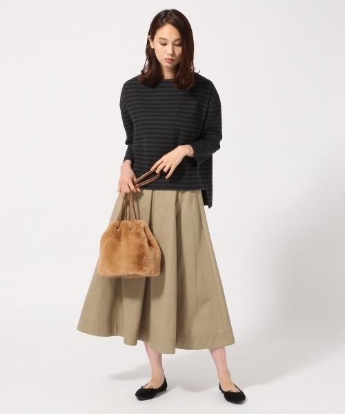 GLOBAL WORK（グローバルワーク）の「ボーダーワイドプルオーバー/763632（Tシャツ/カットソー・レディース・パープル/ホワイト/ピンク/ベージュ系その他/グリーン・LARGE/MEDIUM）」の11枚目の写真