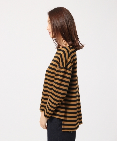 GLOBAL WORK（グローバルワーク）の「ボーダーワイドプルオーバー/763632（Tシャツ/カットソー・レディース・パープル/ホワイト/ピンク/ベージュ系その他/グリーン・LARGE/MEDIUM）」の13枚目の写真