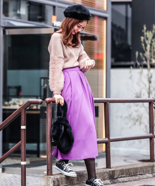 natural couture（ナチュラルクチュール）の「ふわふわ袖シャギーニット（ニット/セーター・レディース・アイボリー/ブラック/ベージュ/ブルー/パープル系その他・FREE）」の4枚目の写真