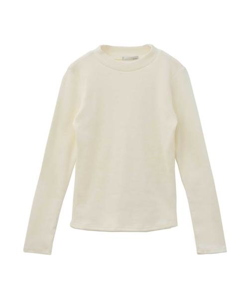 Luz Llena(ラズレナ)の「テレコリブハイネックトップス(Tシャツ/カットソー・レディース・ブラック/オフホワイト/ボルドー/ホワイト×ブラック・MEDIUM)」の12枚目の写真