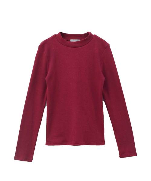 Luz Llena(ラズレナ)の「テレコリブハイネックトップス(Tシャツ/カットソー・レディース・ブラック/オフホワイト/ボルドー/ホワイト×ブラック・MEDIUM)」の8枚目の写真