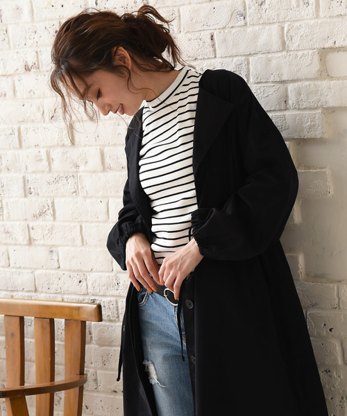 Luz Llena(ラズレナ)の「テレコリブハイネックトップス(Tシャツ/カットソー・レディース・ブラック/オフホワイト/ボルドー/ホワイト×ブラック・MEDIUM)」の20枚目の写真