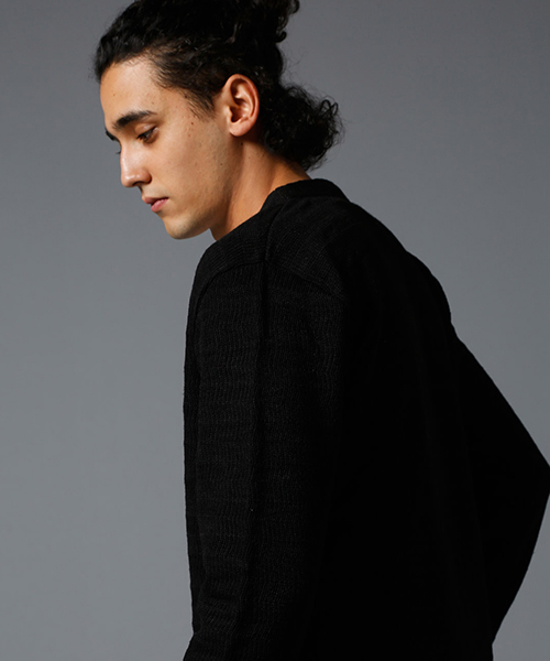 AZUL by moussy（アズールバイマウジー）の「ヘリンボンジャージミドルトッパー（カーディガン/ボレロ・メンズ・ブラック/トップグレー・LARGE/MEDIUM/SMALL/X-LARGE/X-SMALL）」の15枚目の写真