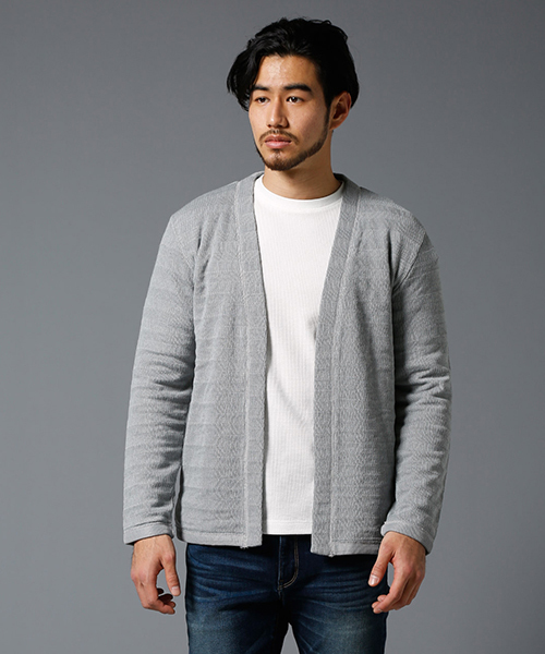 AZUL by moussy（アズールバイマウジー）の「ヘリンボンジャージミドルトッパー（カーディガン/ボレロ・メンズ・ブラック/トップグレー・LARGE/MEDIUM/SMALL/X-LARGE/X-SMALL）」の20枚目の写真