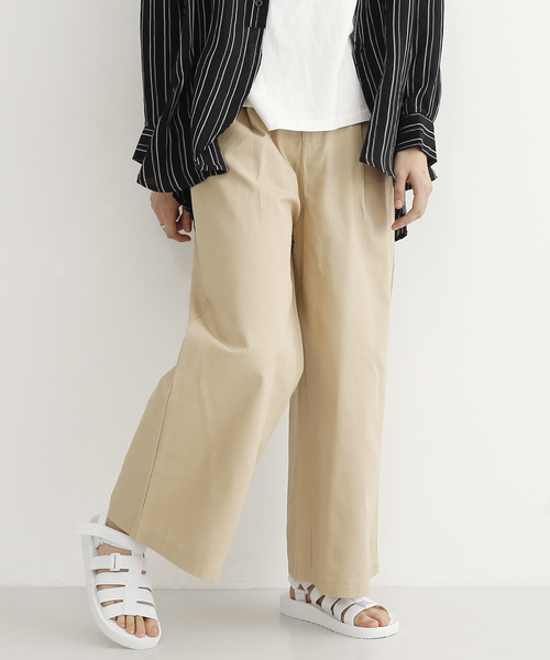 MERLOT（メルロー）の「ワークワイドパンツ1502（その他パンツ・レディース・カーキ/ピンク/ブラック/ベージュ・FREE）」の3枚目の写真