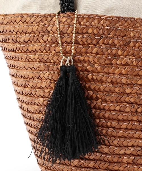 FREAK'S STORE（フリークスストア）の「ビーズハンドルかごバッグ（かごバッグ・レディース・ホワイト/ブラウン/ナチュラル/ブラック・FREE）」の8枚目の写真