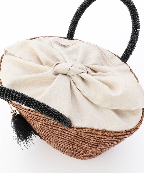FREAK'S STORE（フリークスストア）の「ビーズハンドルかごバッグ（かごバッグ・レディース・ホワイト/ブラウン/ナチュラル/ブラック・FREE）」の13枚目の写真