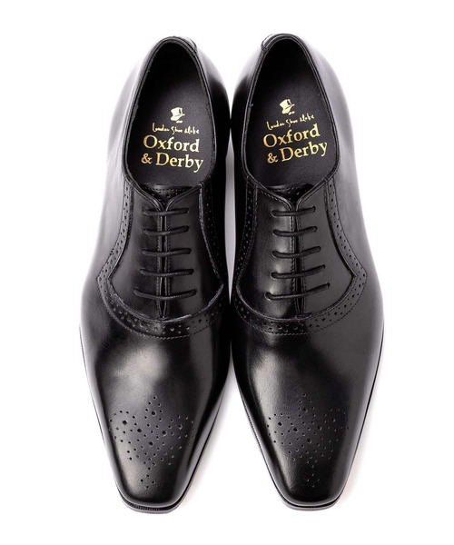 【セール】London Shoe Make Oxford and Derby / 内羽根 ハーフブローグ ドレスシューズ ≪マッケイ製法≫