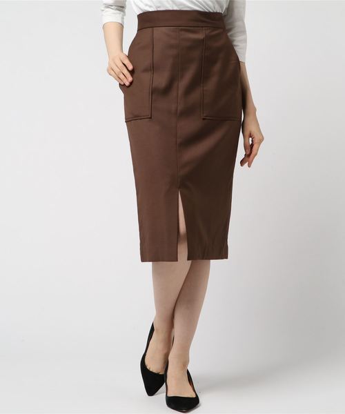 N.（N. Natural Beauty Basic）（エヌエヌナチュラルビューティーベーシック）の「【steady. 8月号掲載】フロントスリットスカート（スカート・レディース・ブラウン/ピンク/グレー・MEDIUM）」の10枚目の写真