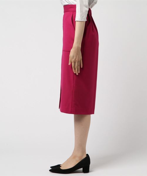 N.（N. Natural Beauty Basic）（エヌエヌナチュラルビューティーベーシック）の「【steady. 8月号掲載】フロントスリットスカート（スカート・レディース・ブラウン/ピンク/グレー・MEDIUM）」の4枚目の写真
