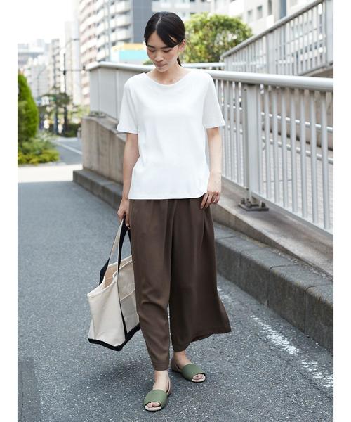 AMERICAN HOLIC(アメリカンホリック)の「・裾スリットワイドギャザーパンツ(その他パンツ・レディース・カーキ/ブラック/ブルー/モカ・FREE)」の7枚目の写真