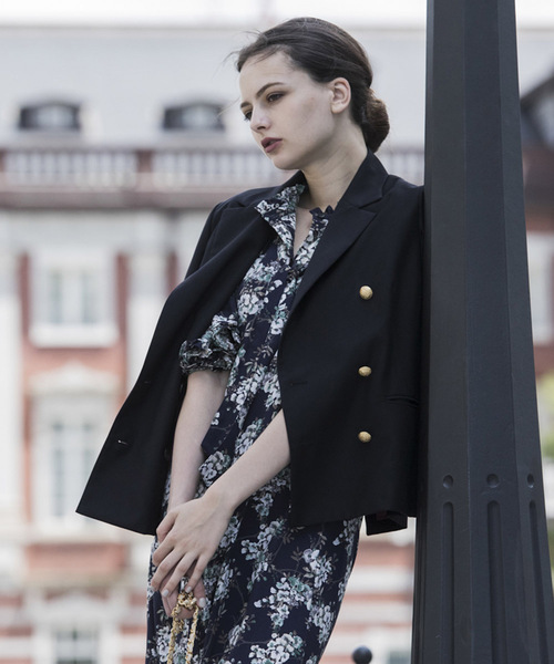 Emma Taylor（エマテイラー）の「バタフライスリーブフラワーワンピース（ワンピース・レディース・ネイビー/ピンク/グリーン・FREE）」の12枚目の写真