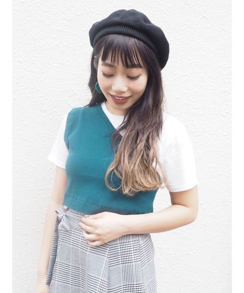 MURUA(ムルーア)の「ワンショルドッキングT(Tシャツ/カットソー・レディース・ダークグリーン/ブラック/キャメル・FREE)」の1枚目の写真