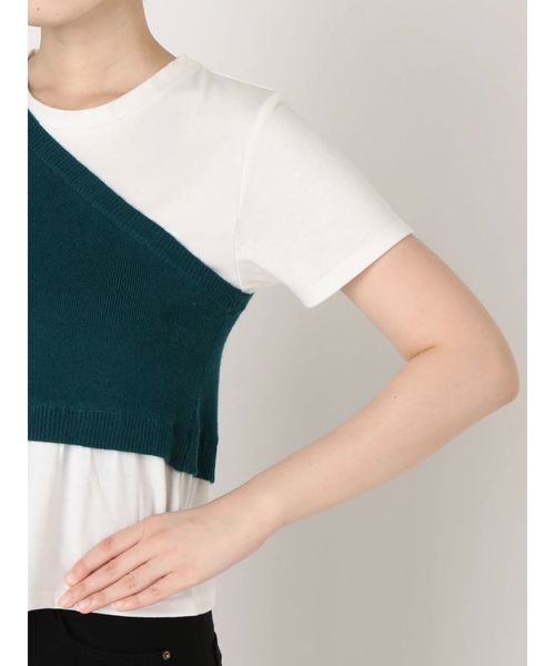 MURUA(ムルーア)の「ワンショルドッキングT(Tシャツ/カットソー・レディース・ダークグリーン/ブラック/キャメル・FREE)」の8枚目の写真