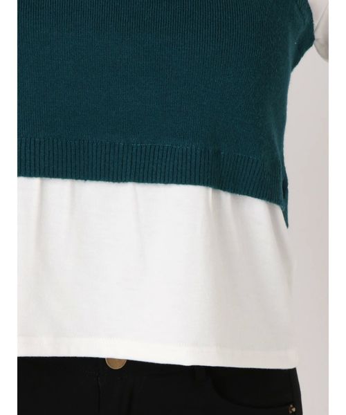 MURUA(ムルーア)の「ワンショルドッキングT(Tシャツ/カットソー・レディース・ダークグリーン/ブラック/キャメル・FREE)」の9枚目の写真