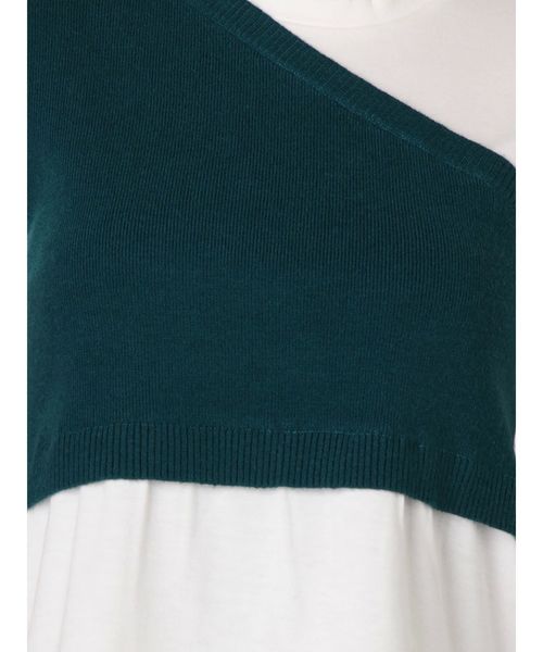 MURUA(ムルーア)の「ワンショルドッキングT(Tシャツ/カットソー・レディース・ダークグリーン/ブラック/キャメル・FREE)」の12枚目の写真